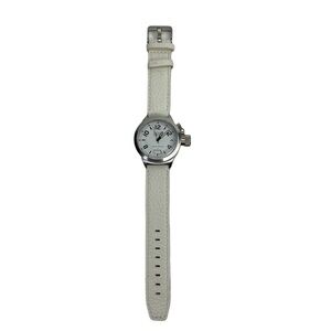 Niche Media Limited Edition White Leather Sapphire Coated Watch